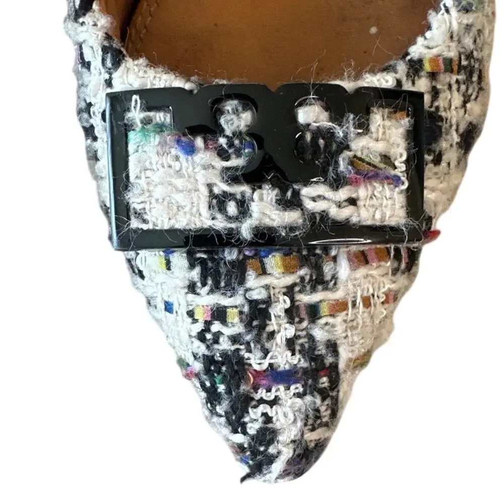 Tory Burch Gigi Tweed Pointed Toe Flats‎ Multicolor 6.5